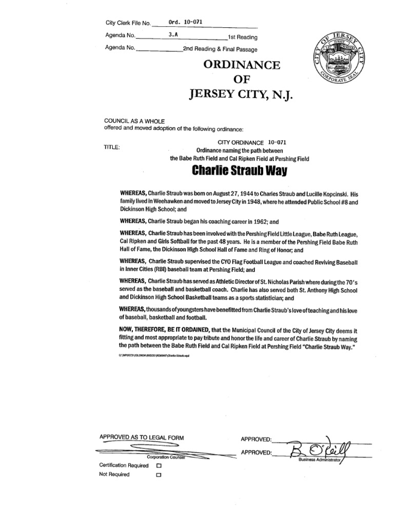 City Council FirstRead Ordinances, 05/26/2010 Jersey City PDF