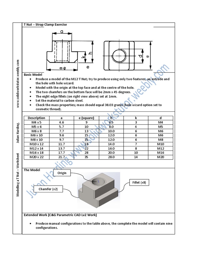 T Nut Dimensions PDF