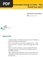 Renewable Energy in India - Why Should You Care?: Narasimhan Santhanam Eai