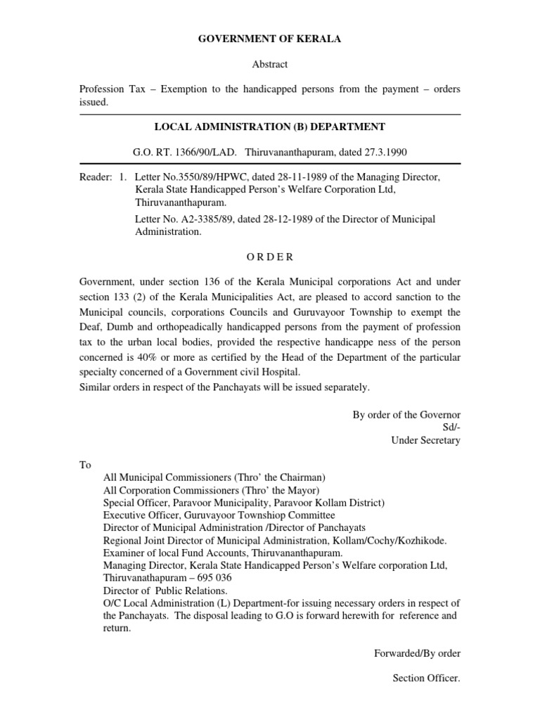 Prof Tax Handicapped | PDF