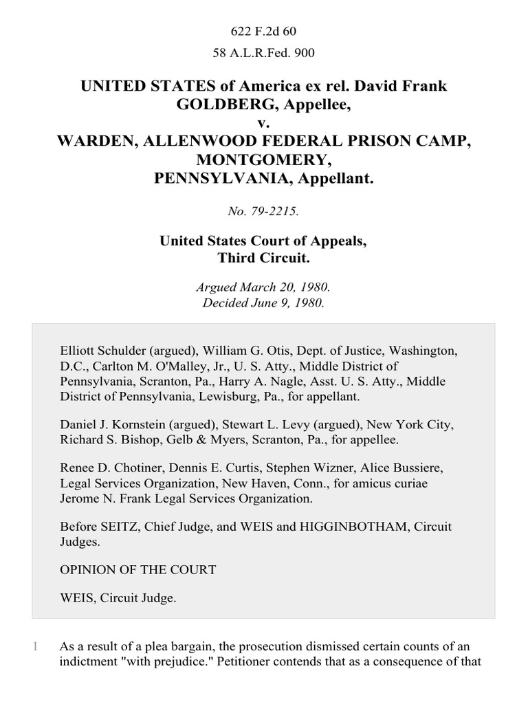 UNITED STATES of America Ex Rel. David Frank GOLDBERG, Appellee, v