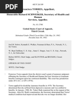 Francisca Torres v. Honorable Richard Schweiker, Secretary of Health and Human Services, 682 F.2d 109, 3rd Cir. (1982)