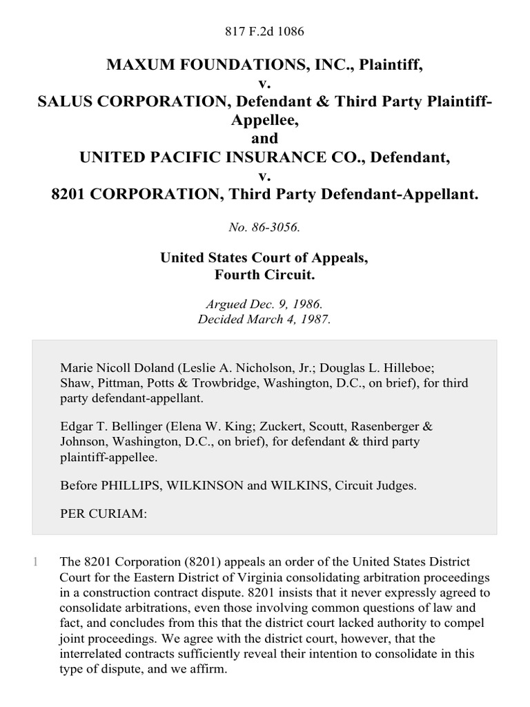 Maxum Foundations, Inc. v. Salus Corporation, &amp; Third