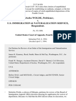 Merkebu Wolde v. U.S. Immigration & Naturalization Service, 21 F.3d 426, 4th Cir. (1994)