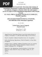 St. Paul Fire & Marine Insurance Company v. Advanced Interventional Systems, Incorporated, 21 F.3d 424, 4th Cir. (1994)