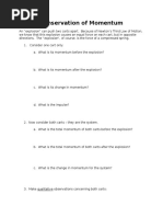 Conservation of Momentum Lab Momentum 5