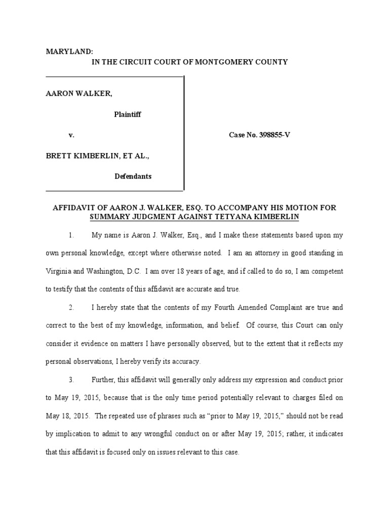 Maryland: IN THE Circuit Court OF Montgomery County