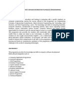 Synopsis:: Synopsis & Job Prospect Diploma Information Technology (Programming)