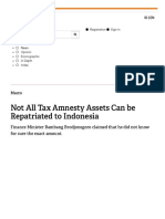 Not All Tax Amnesty Assets Can Be Repatriated To Indonesia - Katadata News PDF