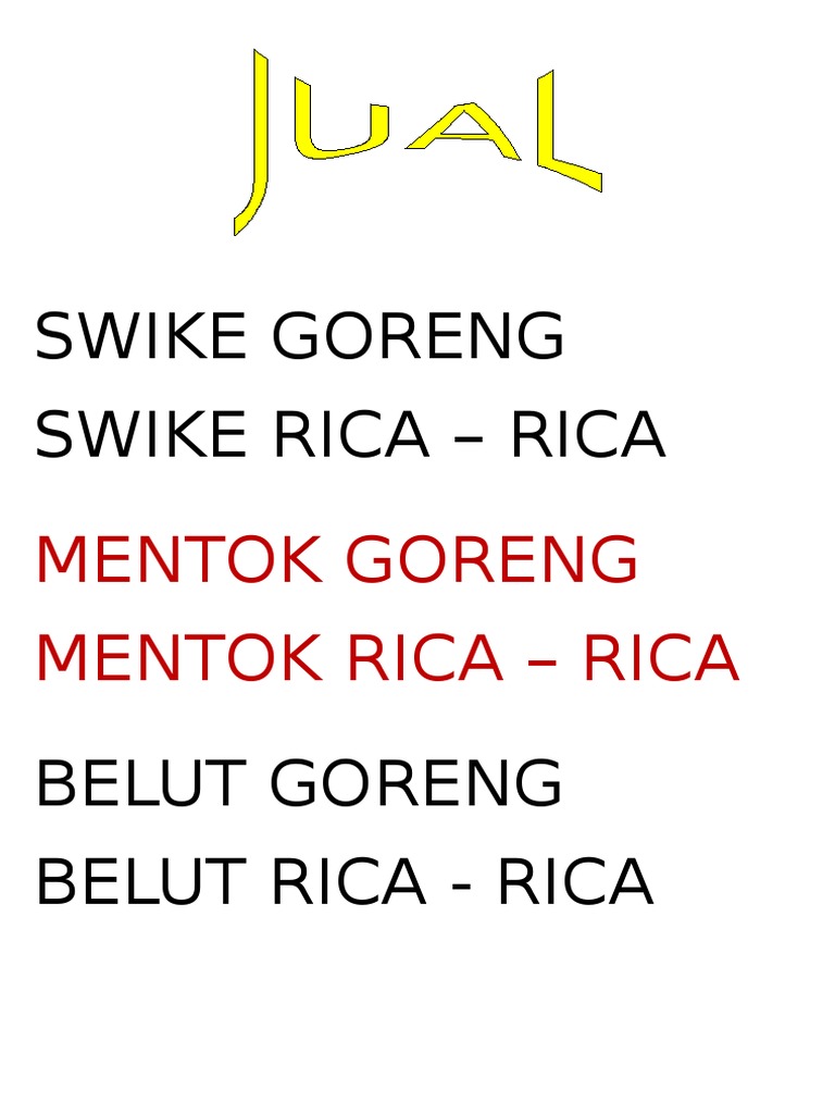 Swike Goreng Swike Rica - Rica | PDF