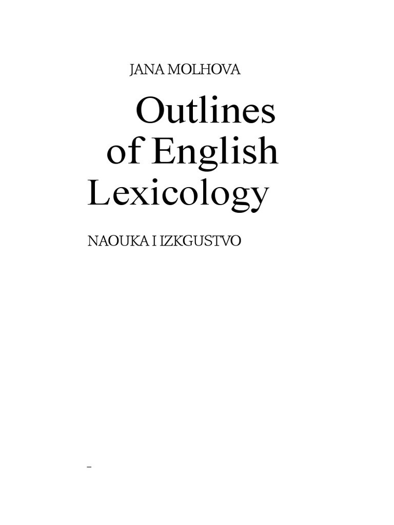 Outlines of English Lexicology | PDF | Semantics | Lexicology
