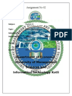 Assignment No 02: Department of Economic University of Management Sciences and Information Technology Kotli