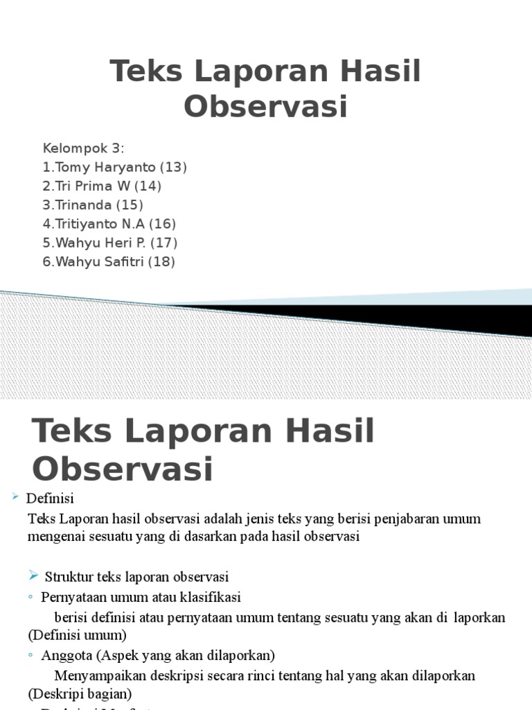 Teks Laporan Hasil Observasi