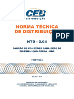 CEB NTB 2.04 - Padrao de Conexoes Para Rede de Distribuicao Aerea - Rda - 1a. Revisao