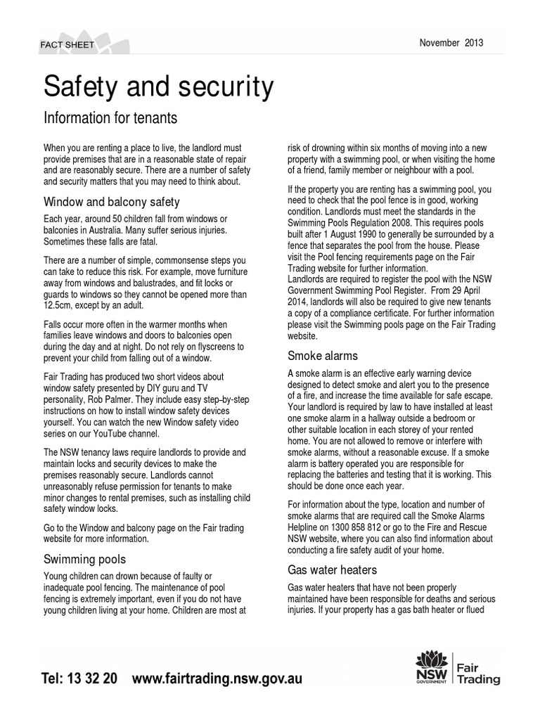 Safety and Security PDF Landlord Hvac