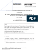 The Role of Japanese Human Resource Planning Practices For Increasing Industrial Competitiveness