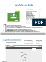 Google Classroom Reference Guide: Table of Contents