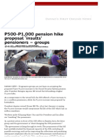 P500-P1,000 Pension Hike Proposal Insults' Pensioners - Groups - Davao Today