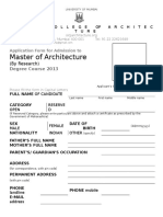 2013 M. Arch Application Form