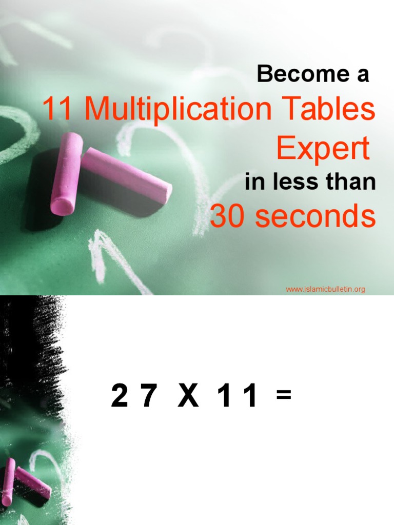 Master 11 Multiplication in 30 Seconds | PDF | Arithmetic | Teaching ...