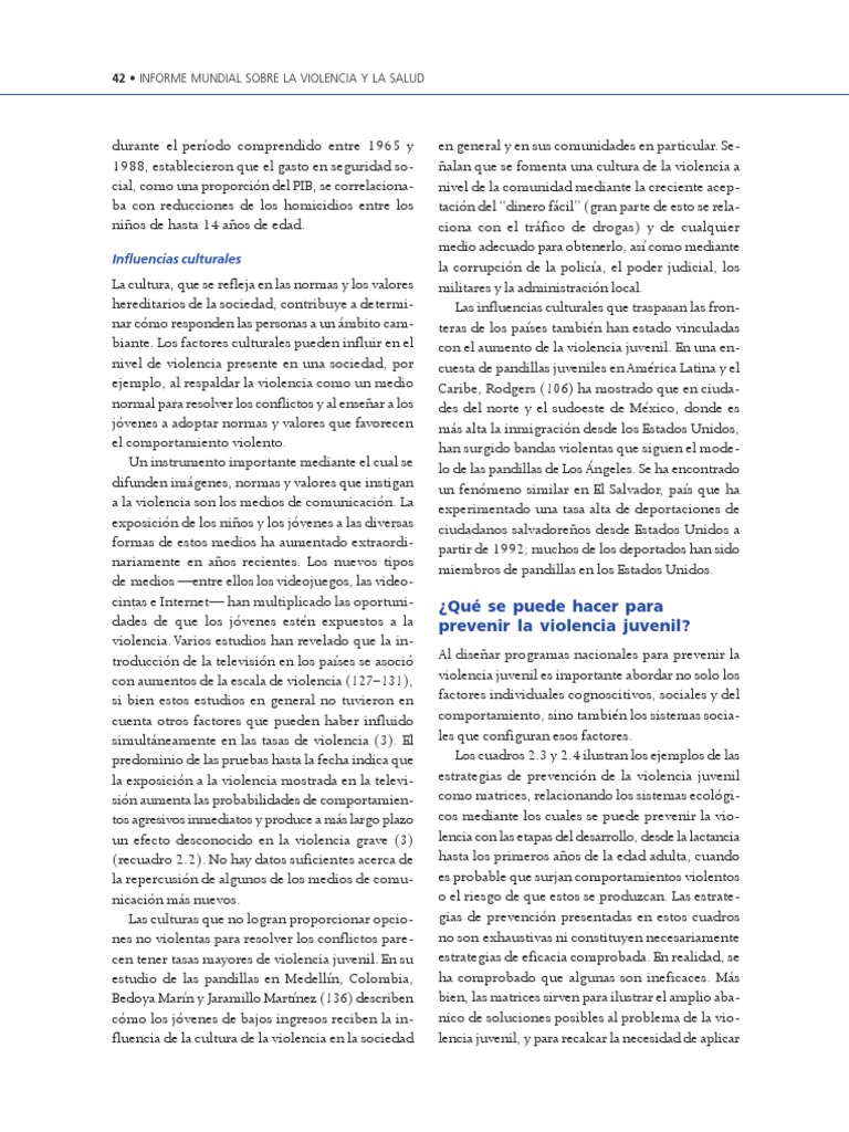 Qué Se Puede Hacer para Prevenir La Violencia Juvenil (42-55) | PDF