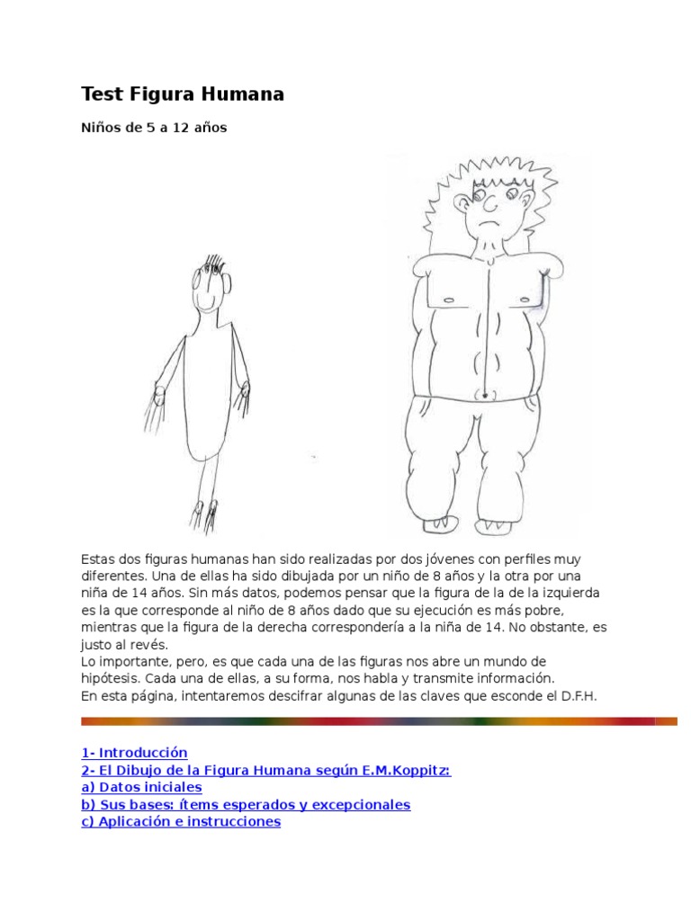 Test Figura Humana - NIÑOS de 5 A 12 Años | Cociente de inteligencia ...
