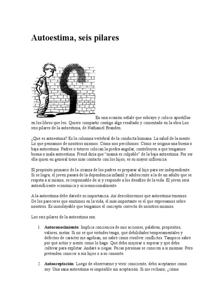 Seis Pilares de la Autoestima | PDF | Autoestima | Metafísica de la mente