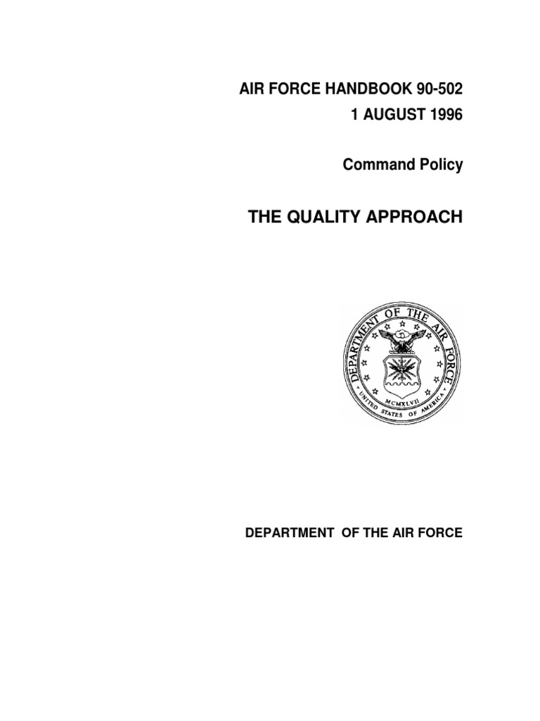 Quality Air Force Handbook Overview | PDF | Goal | Leadership