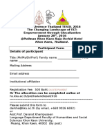@pullman Khon Kaen Raja Orchid Hotel Khon Kaen, Thailand.: Participant Form