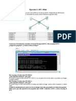 4PC-1Hub Ejercicio: Ping entre PCs conectados a un Hub