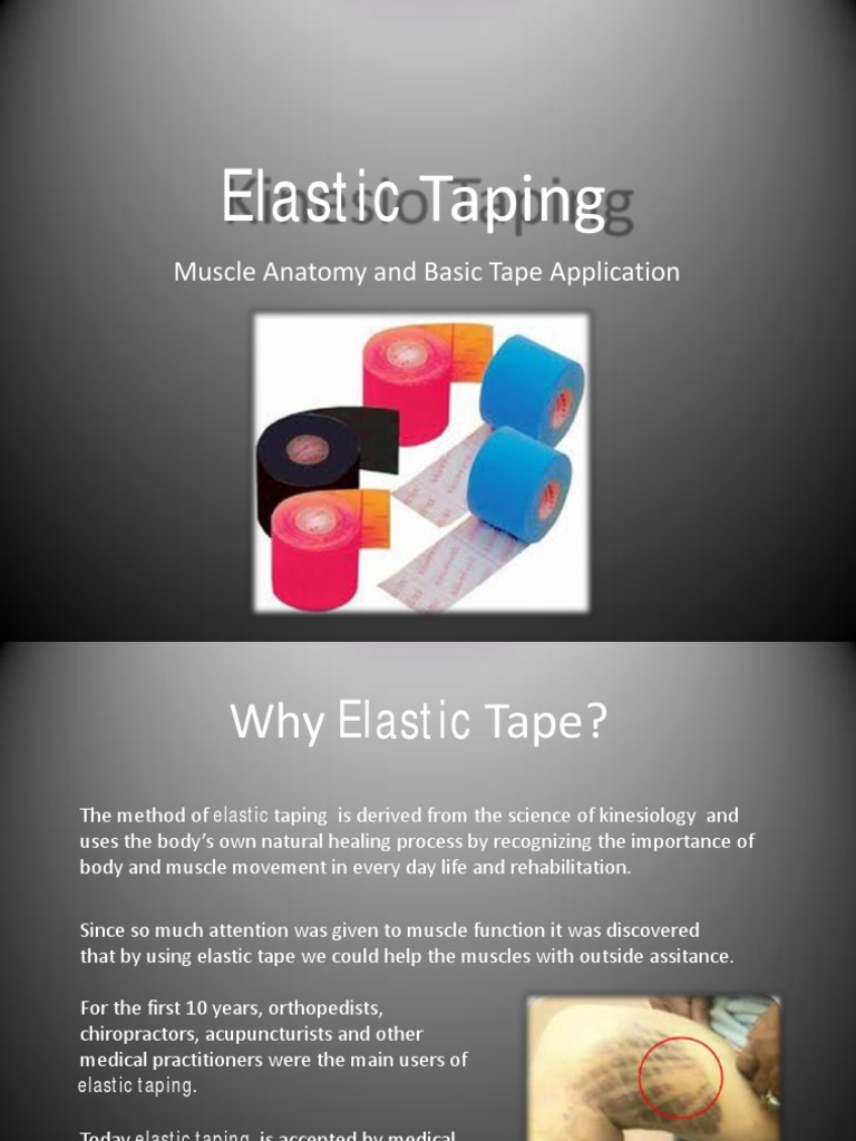 Elastic Taping Techniques for Muscle Support | PDF | Elbow | Knee