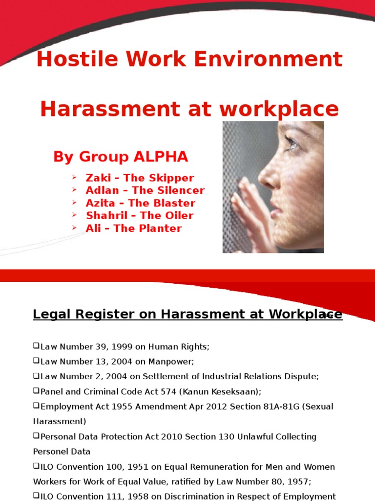 Hostile work environment harassment letter image