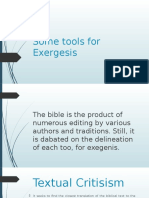 Some Tools For Exergesis