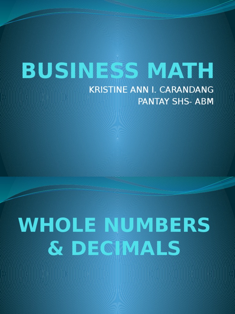Business Math 1 | PDF | Fraction (Mathematics) | Lexicology