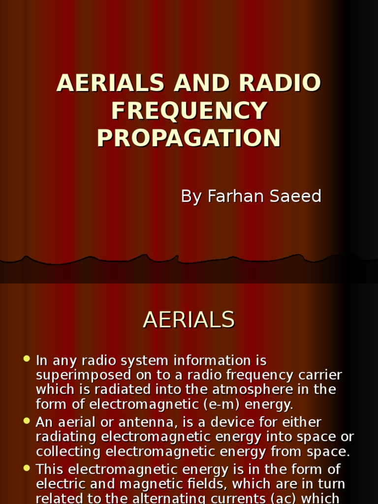 Aerials & Radio Frequency Propagation PDF Antenna (Radio