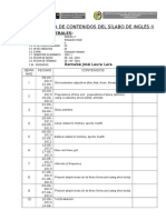 Cronogramación de Contenidos de Sílabo Inglés II Ok