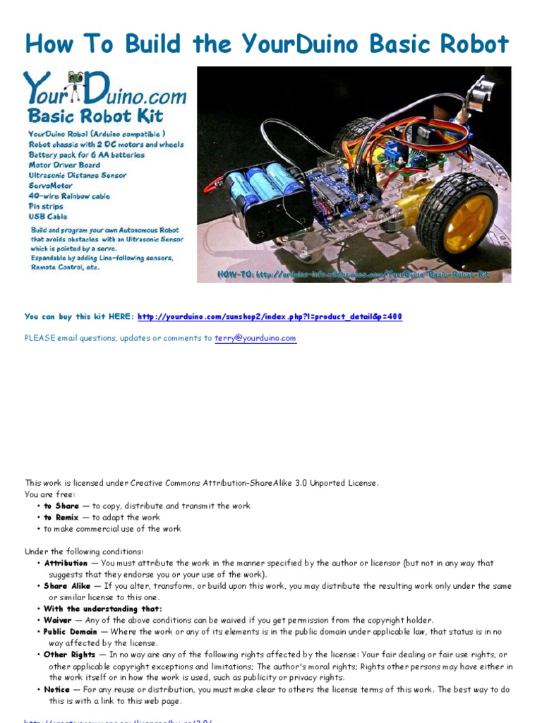 Basic Robot Kit Instructions | PDF | Electrical Connector | License