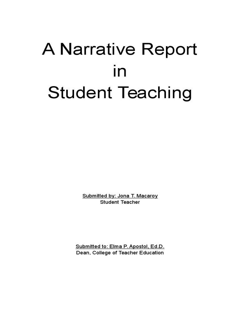 narrative report in values education