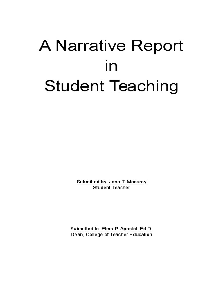 Narrative report teachers teaching