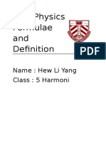 SPM Physics Formulae and Definition