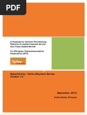 Yetim EPayment Service Proposal