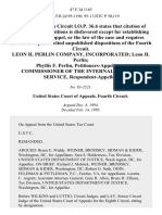 Leon H. Perlin Company, Incorporated Leon H. Perlin Phyllis F. Perlin, Commissioner of The Internal Revenue Service, 47 F.3d 1165, 4th Cir. (1995)