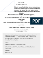 Shameem Noel Rassam v. Osama Fawzi Yousef, A/K/A Osama Fawzi, and Arab Houston Times Corporation Allaa Kasem, 92 F.3d 1181, 4th Cir. (1996)