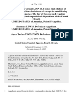 United States v. Sherman Lewis, United States of America v. Joyce Torian Thompson, 46 F.3d 1128, 4th Cir. (1995)