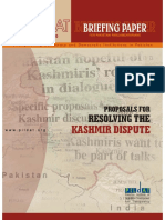 Proposals For Resolving The Kashmir Dispute