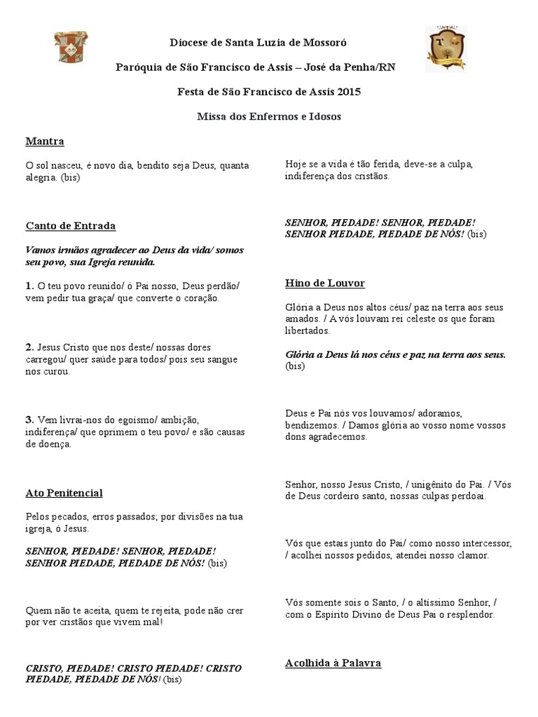 Cantos Para Missa De Corpus Christi 2015 Missa Dos Enfermos E Idosos Missa Liturgia Santo