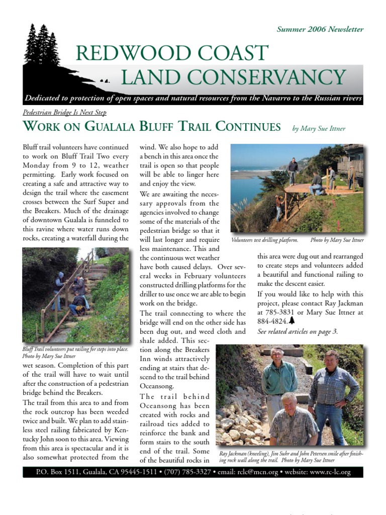 Redwood Coast Land Conservancy W G B T C PDF Trail Beach