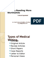 Making Reading More Worthwhile: Critical Appraisal
