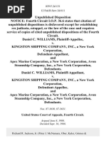 Daniel C. Williams v. Kingston Shipping Company, Inc., a New York Corporation, and Apex Marine Corporation, a New York Corporation, Avon Steamship Company, Inc., a New York Corporation, Daniel C. Williams v. Kingston Shipping Company, Inc., a New York Corporation, and Apex Marine Corporation, a New York Corporation, Avon Steamship Company, Inc., a New York Corporation, 859 F.2d 151, 4th Cir. (1988)
