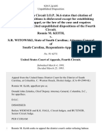 Ronnie M. Keith v. S.R. Witowski, State of South Carolina Attorney General of South Carolina, 929 F.2d 693, 4th Cir. (1991)